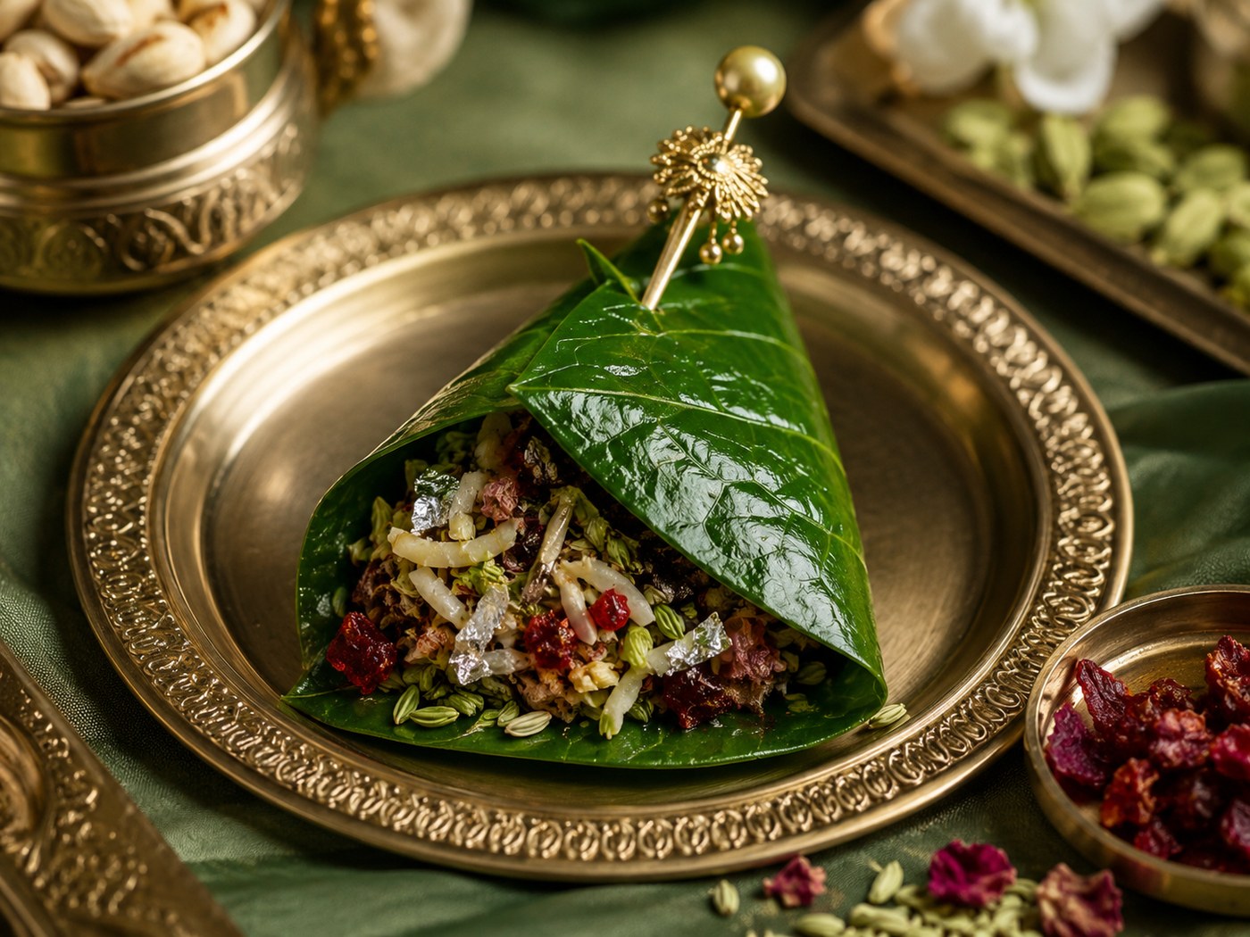 Special pan with signature ingredients at Manakamana Pan Bhandar